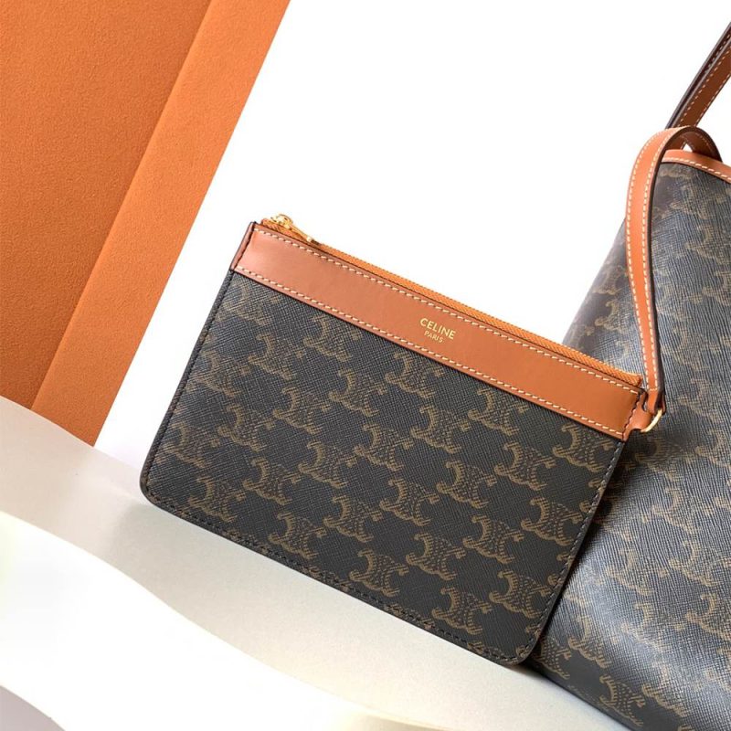 CELINE SOFT SHOPPER BAG IN Triomphe Canvas and Calfskin - Image 6