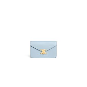 CELINE MARGO Shiny Calfskin Leather Chain Wallet