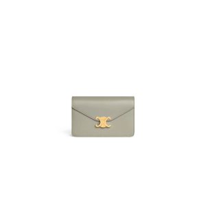 CELINE MARGO Shiny Calfskin Leather Chain Wallet