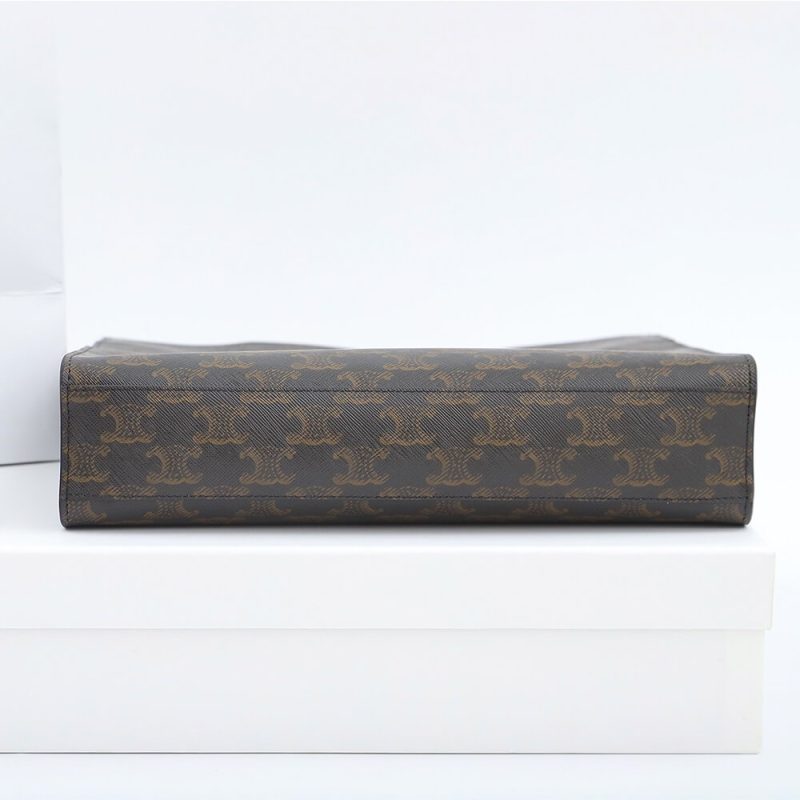 CELINE Vertical Cabas bag in calfskin with logo print and Celine print - Image 5