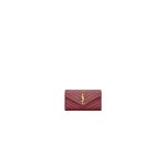 YSL CASSANDRE MATELASSÉ LARGE FLAP WALLET IN GRAIN DE POUDRE LEATHER