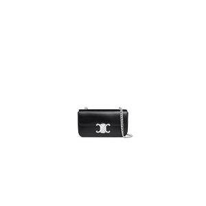 CELINE CLAUDE shiny cowhide leather chain shoulder bag