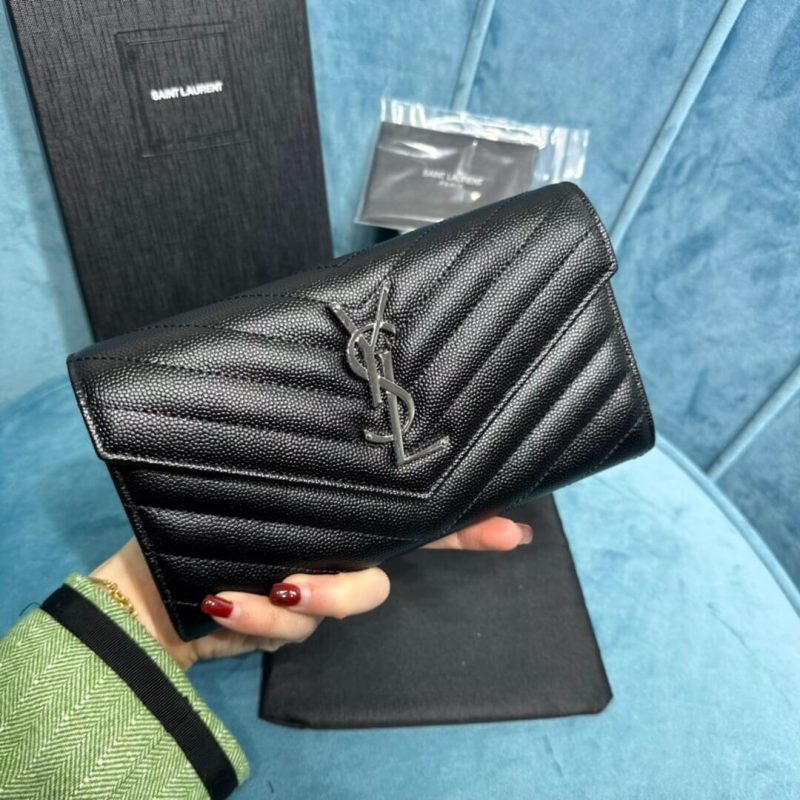 YSL CASSANDRE MATELASSÉ LARGE FLAP WALLET IN GRAIN DE POUDRE LEATHER - Image 6